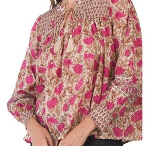 Rachel Zoe flower print Tie Neck Tunic